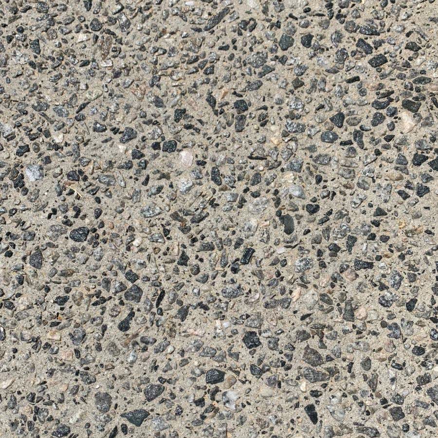Close up of exposed aggregate concrete surface